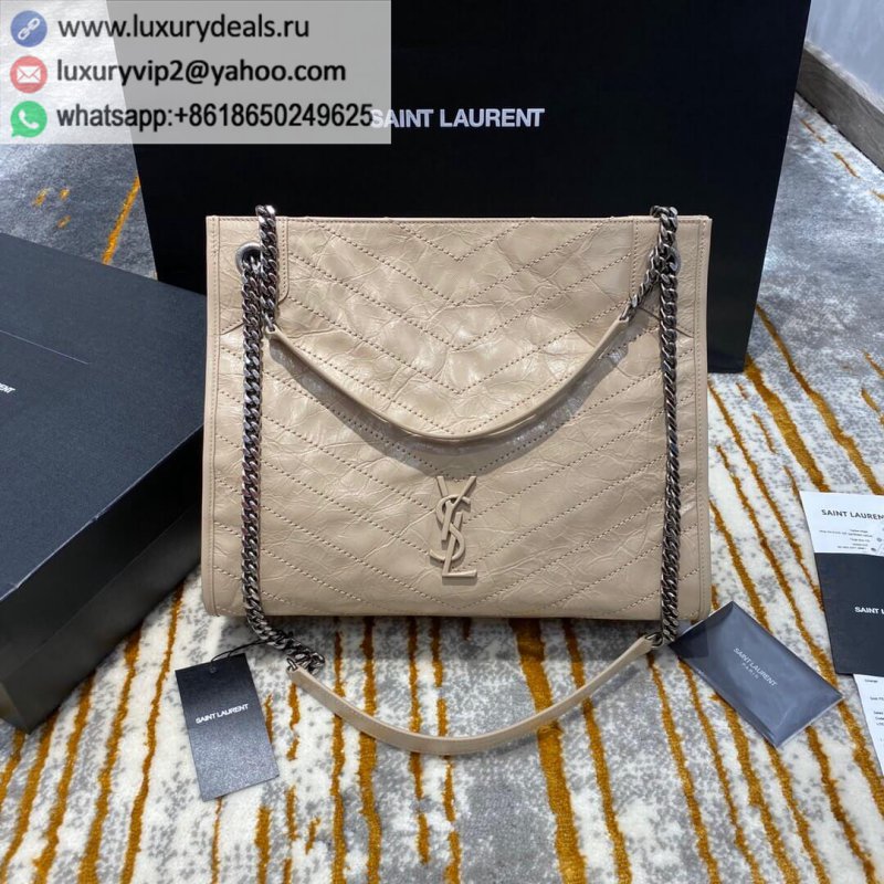 Saint Laurent YSL Niki Shopping Bag 577999 milk tea color cowhide