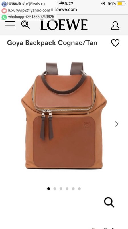 LOEWE Cow Leather Goya Backpack 0270 Brown Colorblock