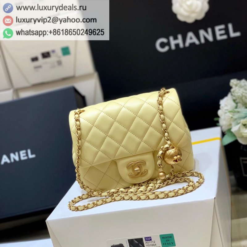 Chanel Flap Bag Metal Ball Bag Golden Ball CF Square Fatty AS1786 Goose Egg Yolk