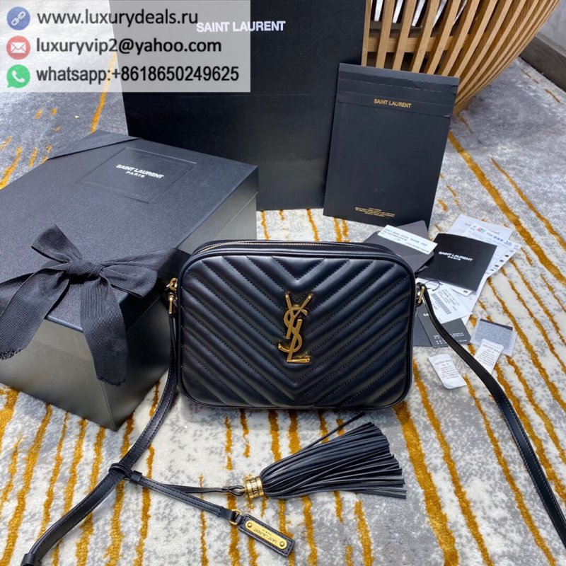 Saint Laurent YSL Lou Bag Camera Bag 520534 Black Gold Buckle