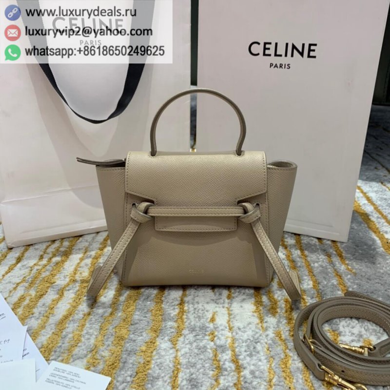 Celine BELT PICO BAG catfish bag 194263 light beige