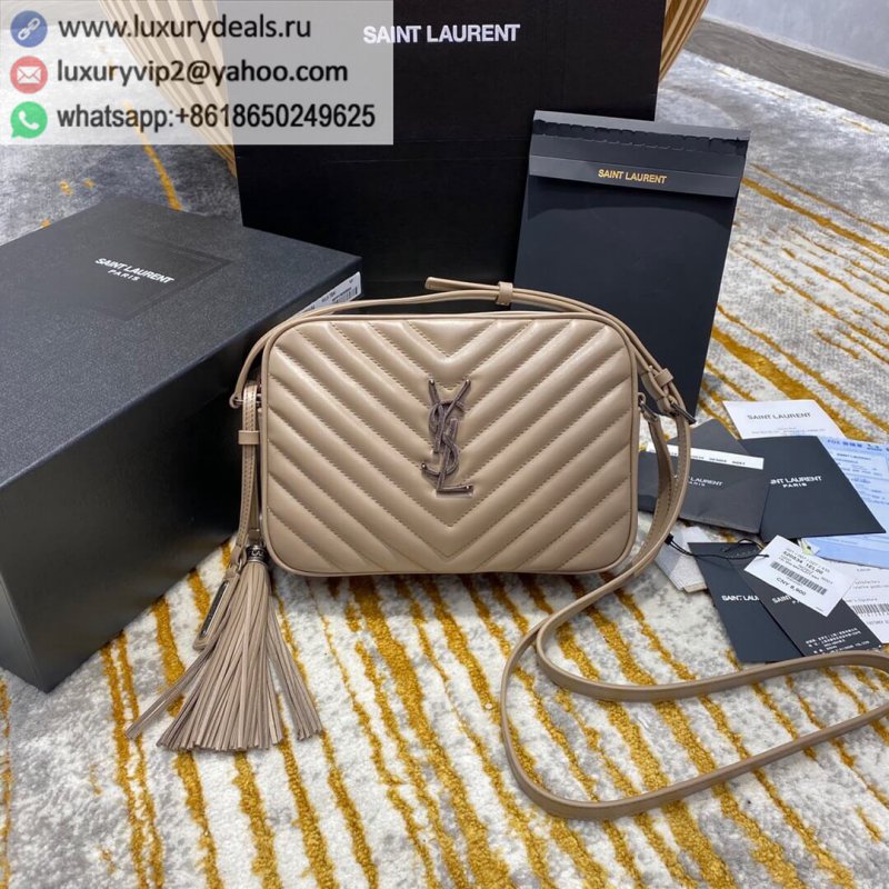 Saint Laurent YSL Lou Bag Camera Bag 520534 Milk Tea Silver Buckle