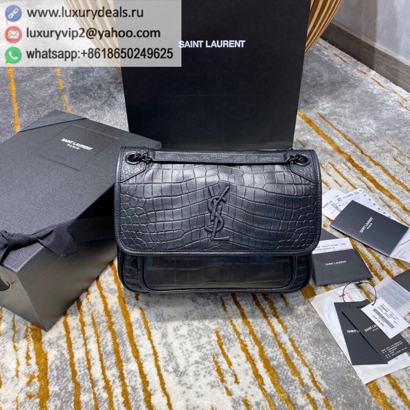 Saint Laurent YSL Niki Medium 28 Bag 498894 crocodile pattern