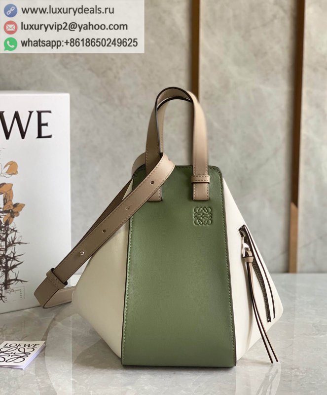 LOEWE Hammock bag 0216 Small green and white color matching