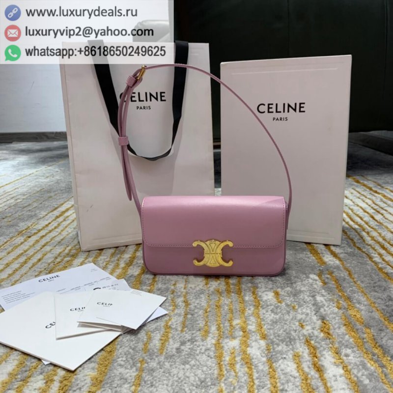 Celine Triomphe leather armpit bag 194143 crystal pink