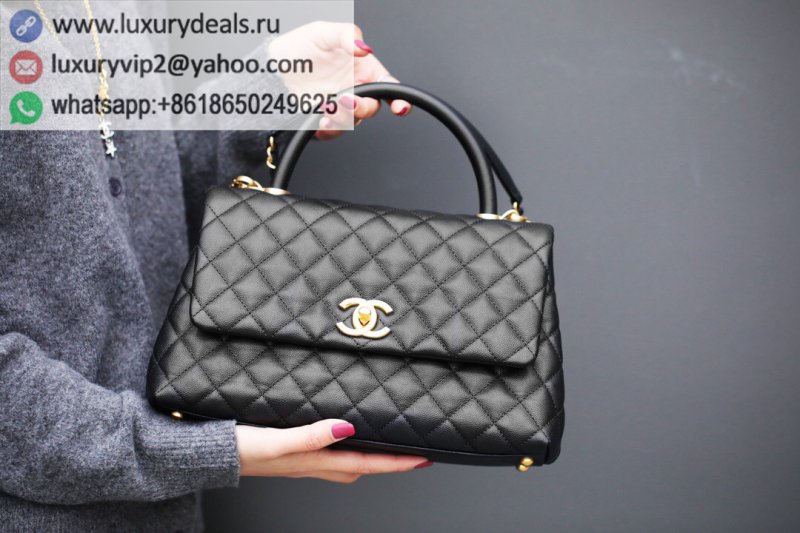 Chanel Coco Handle 28CM Black Ball with Natural Wrist A92993