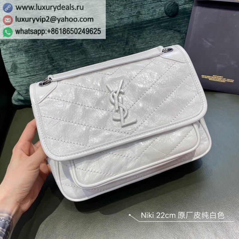 Saint Laurent YSL Niki Baby 22cm 633151 Pure White