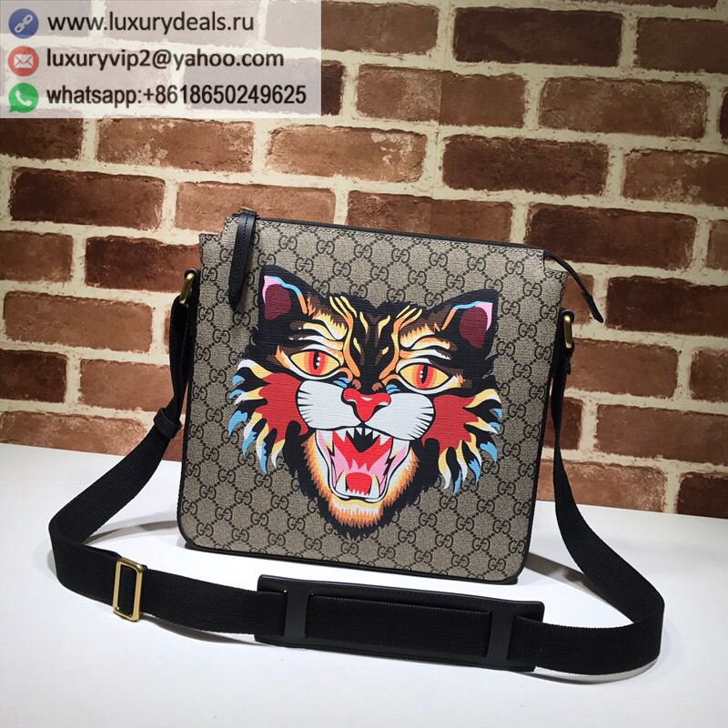 Gucci GG canvas tiger head pattern shoulder bag 473886