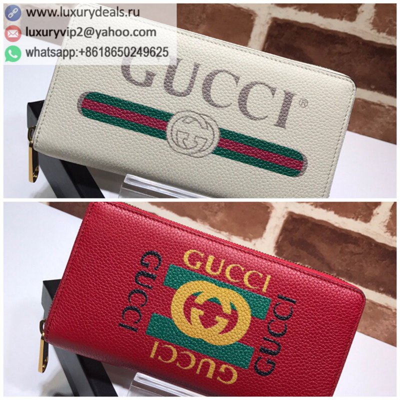 Gucci Zippy Letter Print Zip Wallet 496317