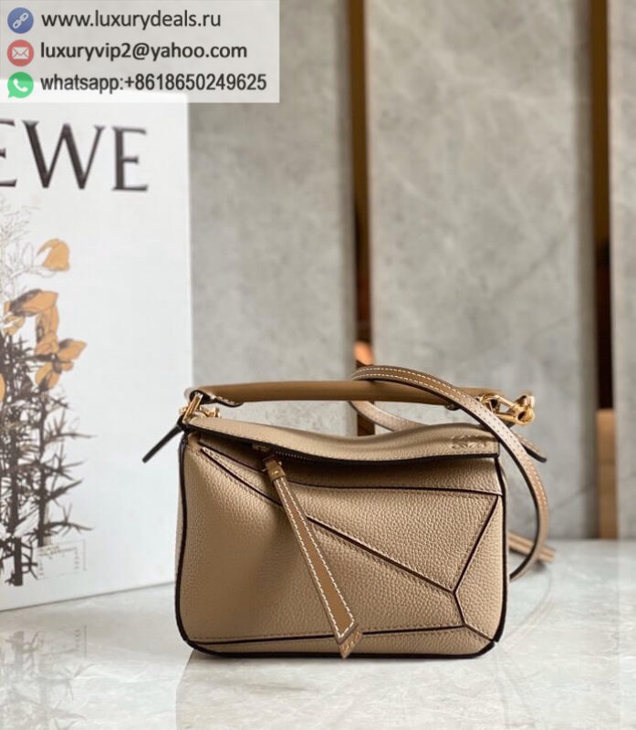 LOEWE Mini Puzzle bag geometric bag 0338 sand color 18CM