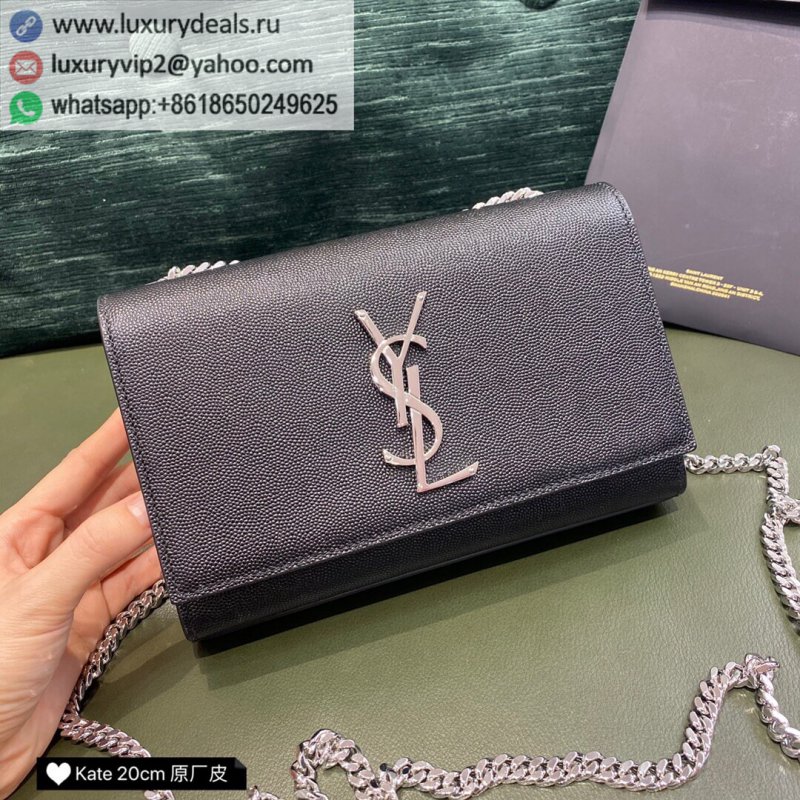 Saint Laurent YSL Kate 20cm Chain Bag 469390 black silver buckle