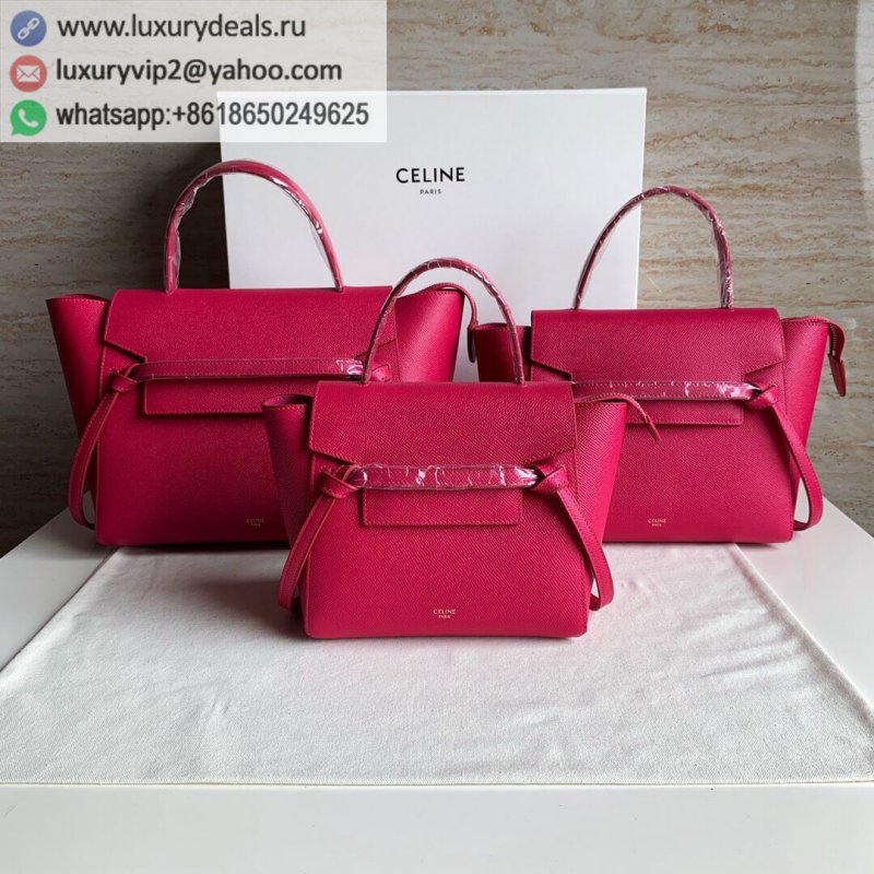 Celine Belt rose red palm pattern catfish bag 189103 189153 189003