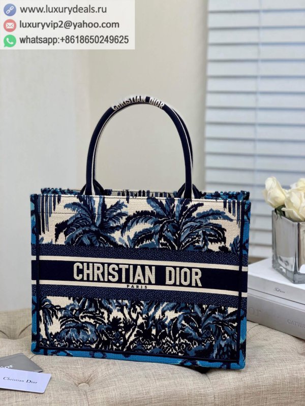 Dior Blue Coconut Tree Book Tote bag 36CM