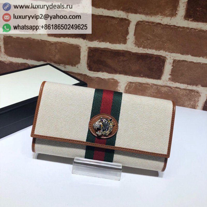 Gucci Canvas Red and Green Striped Wallet 573789