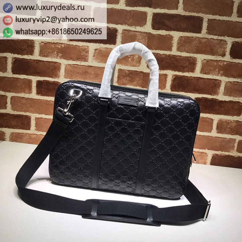 Gucci GG embossed leather briefcase 451169