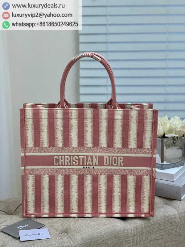 Dior pink stripes Book Tote bag M1286ZRFQ_M912