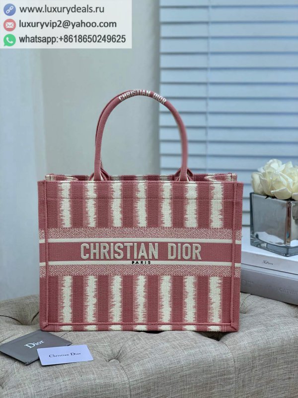 Dior Pink Stripe Book Tote bag 36CM