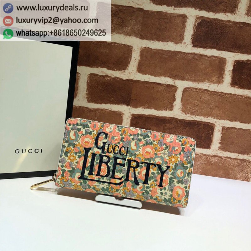 Gucci Floral Print Long Zip Wallet 636249