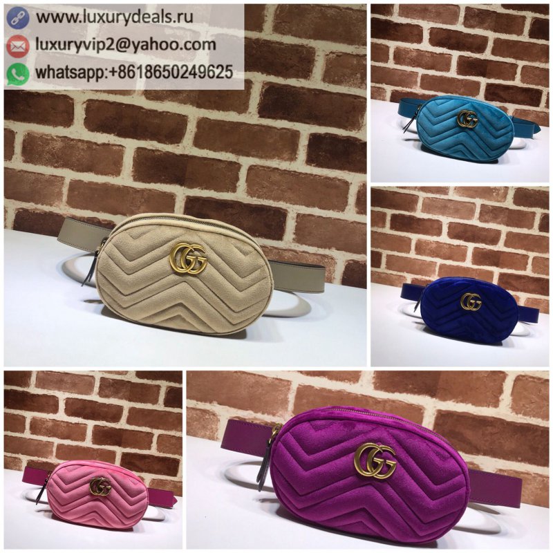 Gucci GG Marmont Series Quilted Khaki Fanny Pack 476434