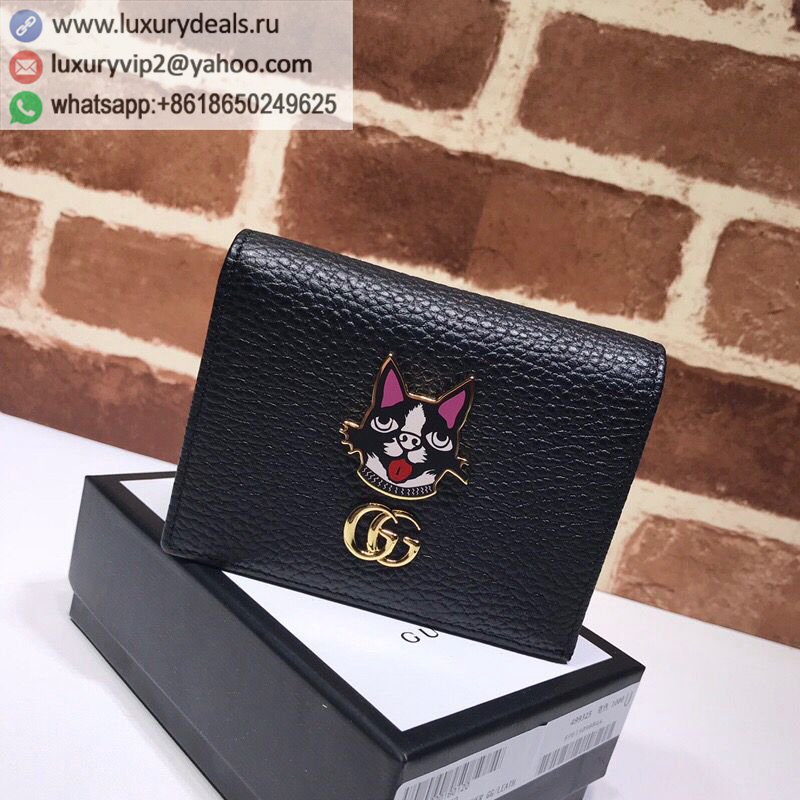 Gucci Black Bosco Pattern Card Holder Wallet 499325