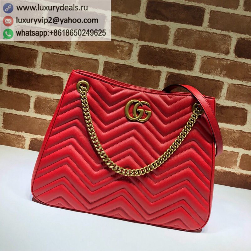 Gucci Marmont corrugated leather shopping bag 453569