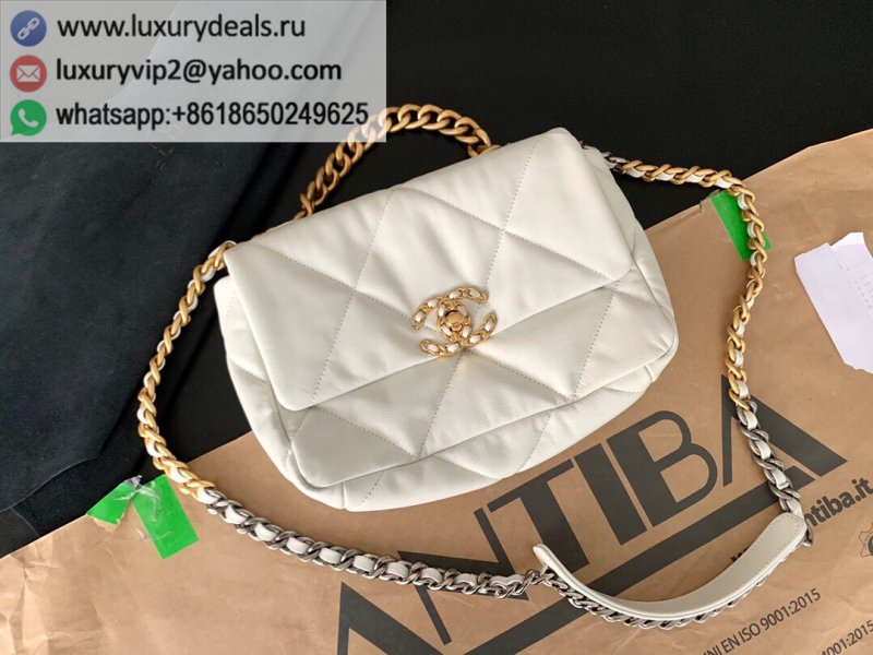 Chanel 19 Flap Bag AS1160 Small 26CM White