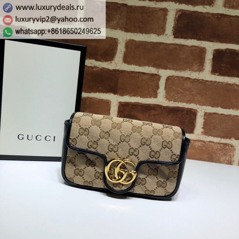 Gucci Beige GG Cloth Leather Trim Shoulder Crossbody Bag 574969