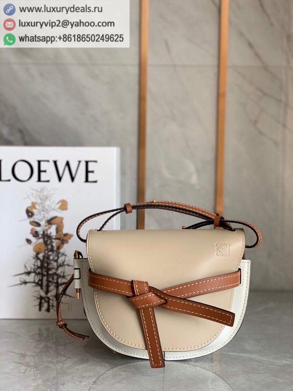 LOEWE Small Gate bag Saddle Bag 0301 Apricot Fight White 20CM