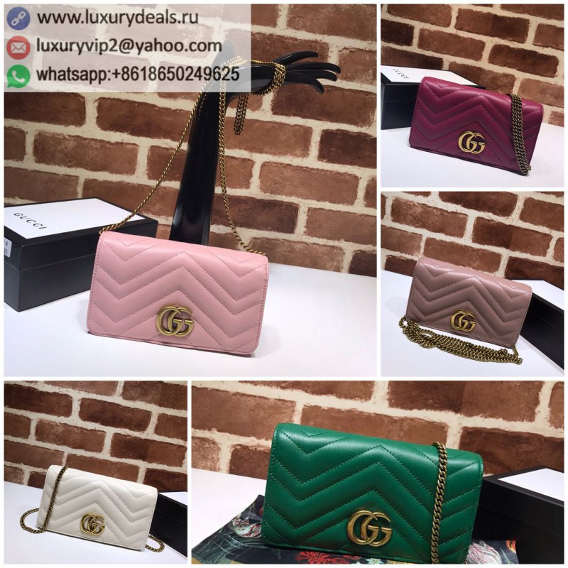 Gucci GG marmont ladies fashion mini wave pattern flip one shoulder messenger bag 488426