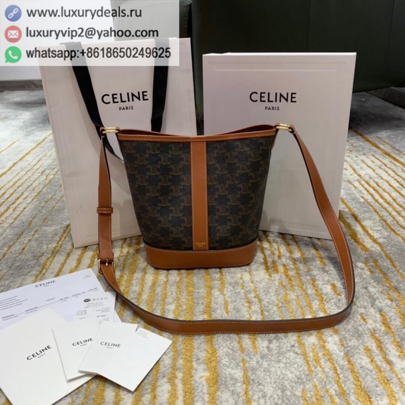 Celine Small Bucket in Triomphe Canvas bucket bag 191442