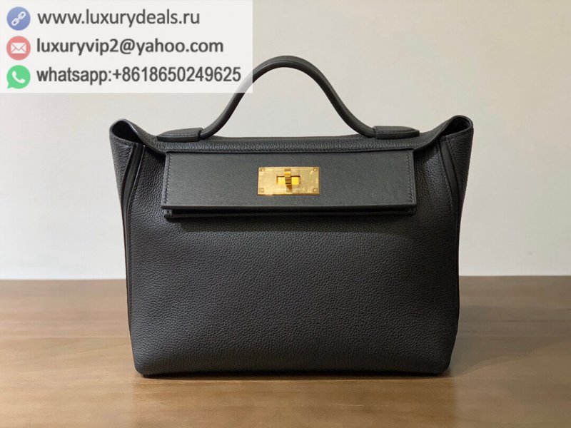 Hermes Kelly 2424 Black Gold Buckle 29CM