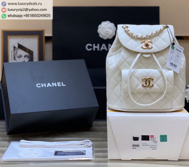 Chanel 2020ss AS1371 Women calfskin Backpack Bags White