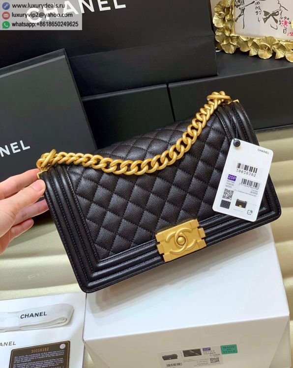 Chanel Leboy 25 A67086 Women Leather Shoulder Bags Black