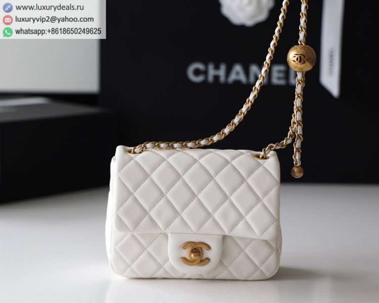 Chanel Flap Bag CF Mini AS1786 Women Sheepskin Shoulder Bags White