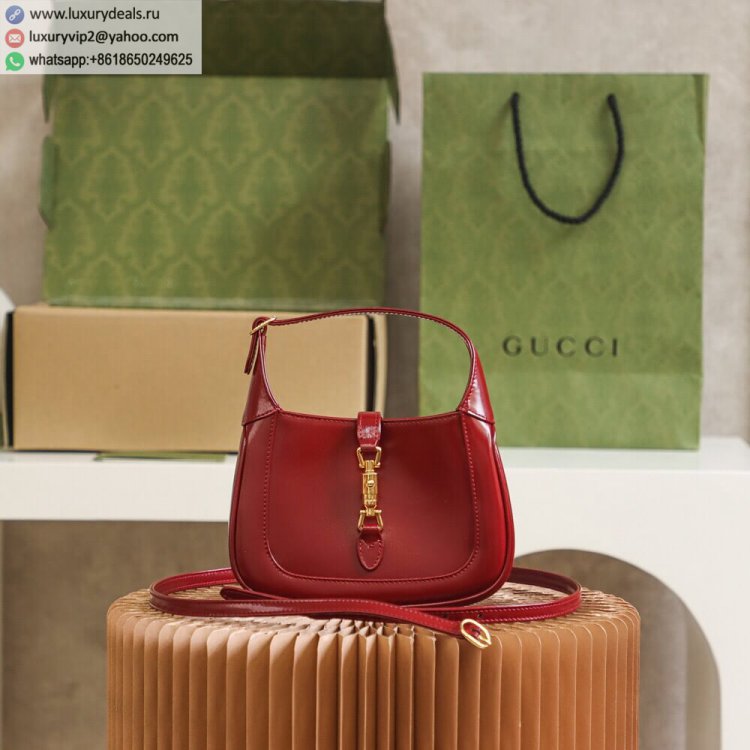 Gucci Jackie 1961 Mini Hobo Bag 637091 10O0G 6638 Women Leather Shoulder Bags Wine Red