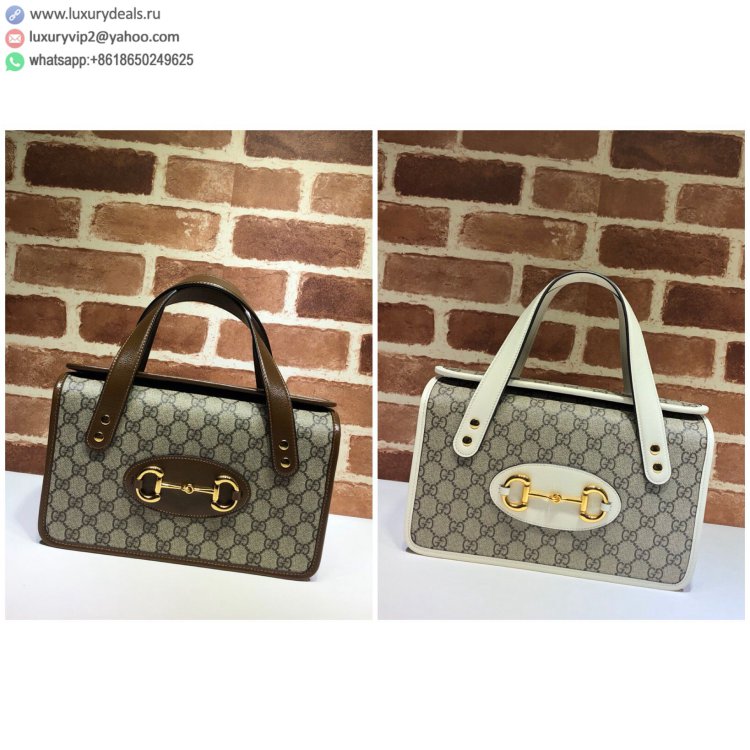 Gucci 1955 PM 627323 Women Tote Bags Brown, White