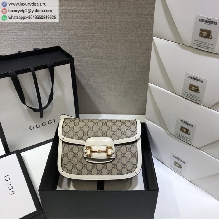 Gucci Horsebit 1955 shoulder bag Saddle 602204 92TCG 9761 Women Canvas Shoulder Bags White