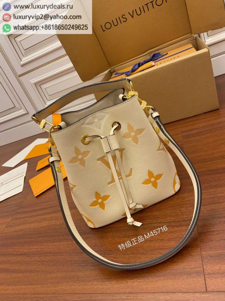 Louis Vuitton LV NeoNoe BB Bucket Bags M45716 Beige Leather Tote Bags