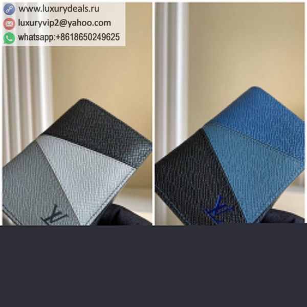 Louis Vuitton LV M60502 Blue & Black Leather Wallets