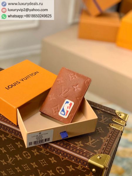 Louis Vuitton LV x NBA M80545 Caramel Color Leather Wallets