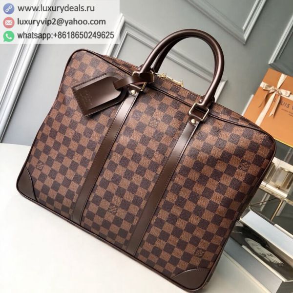 Louis Vuitton LV Porte-Documents Voyage N41124 Coffee PVC Briefcases