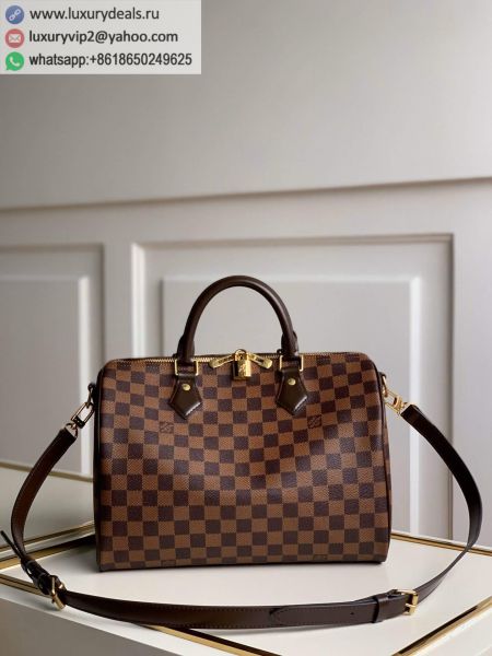 Louis Vuitton LV Speedy 30 N41367 Coffee PVC Tote Bags