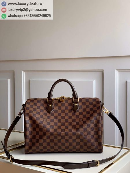 Louis Vuitton LV Speedy 35 N41366 Coffee PVC Tote Bags