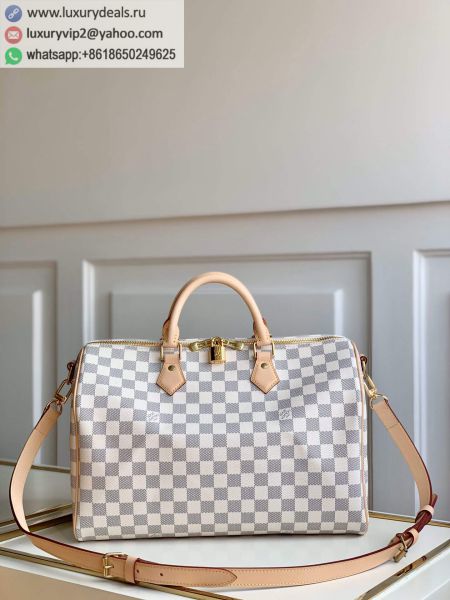 Louis Vuitton LV Speedy 35 N41372 White PVC Tote Bags