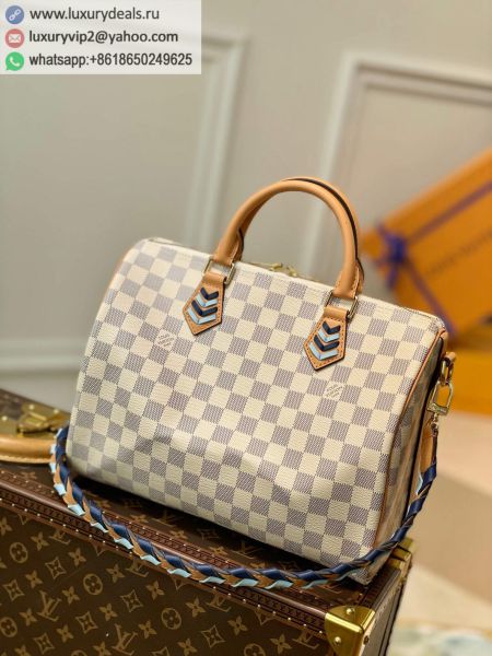 Louis Vuitton LV Speedy Bandouliere 30 N50054 White PVC Tote Bags