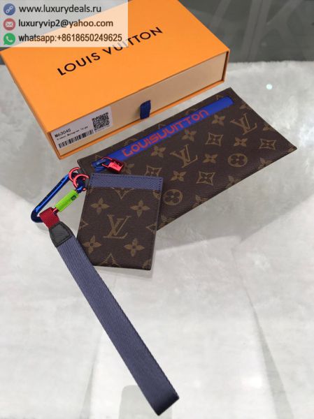 LV Pouch Multi-case 18ss Limited Ribbon Canvas Men M63045 Multicolor PVC Wallets