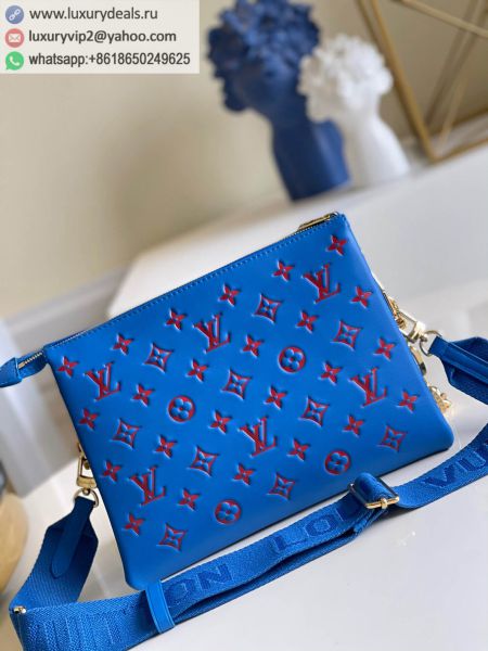 LV Coussin PM handbag Chain Crossbody M58626 Blue Leather Shoulder Bags