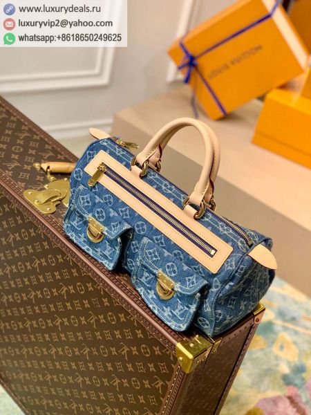 Louis Vuitton LV Retro M95019 Blue Denim Tote Bags