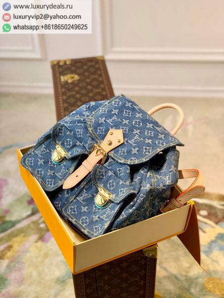 Louis Vuitton LV Retro M44460 Blue Denim Backpacks