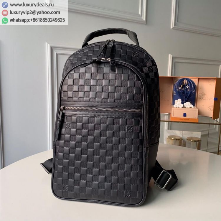 Louis Vuitton LV Michael Damier Infini Leather Backpack N41330 Men Leather Backpack Bags Black